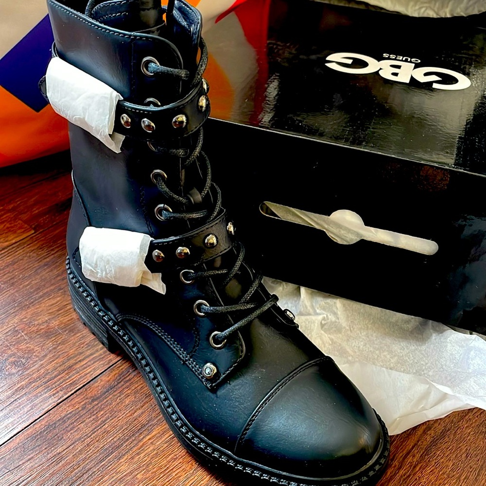 Guess leather boots black size 6.5